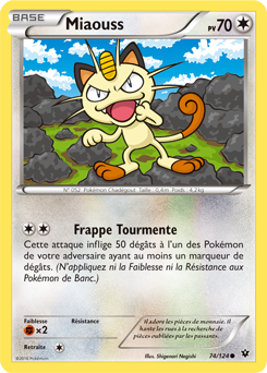 Carte Pokémon Miaouss 74/124 de la série Impact des Destins en vente au meilleur prix