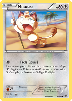 Carte Pokémon Commune Miaouss 114/162 de la série Impulsion Turbo