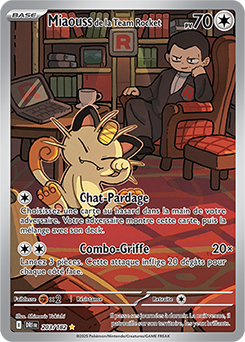 Carte Pokémon Illustration rare Miaouss de la Team Rocket 203/182 de la série Rivalités Destinées