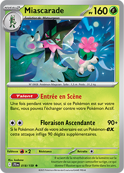 Carte Pokémon Rare Miascarade 18/159 de la série Aventures Ensemble