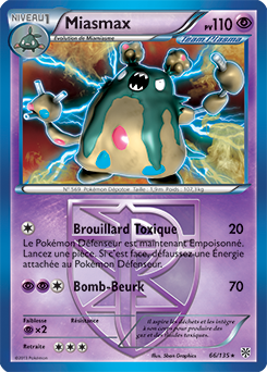 Carte Pokémon Miasmax 66/135 de la série Tempête Plasma en vente au meilleur prix