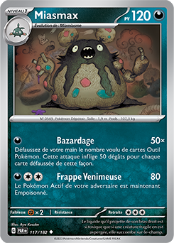 Carte Pokémon Peu commune Miasmax 117/182 de la série Faille Paradoxe