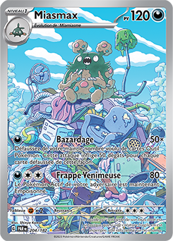 Carte Pokémon Illustration rare Miasmax 204/182 de la série Faille Paradoxe