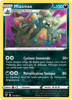 Carte Pokémon Miasmax 111/185 de la série Voltage Éclatant en vente au meilleur prix