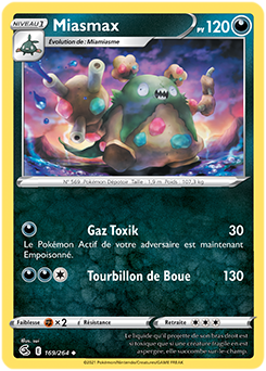 Carte Pokémon Peu commune Miasmax 169/264 de la série Poing de Fusion