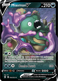 Carte Pokémon Ultra rare V Miasmax V 100/203 de la série Évolution Céleste