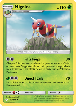 Carte Pokémon Peu commune Migalos 10/214 de la série Tonnerre Perdu