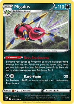 Carte Pokémon Migalos 103/189 de la série Ténèbres Embrasées en vente au meilleur prix