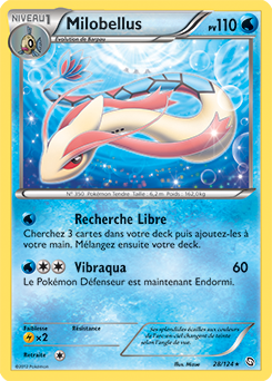 Carte Pokémon Holographique Rare Milobellus 28/124 de la série Dragons Éxaltés