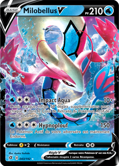Carte Pokémon Ultra rare V Milobellus V 43/192 de la série Clash des Rebelles