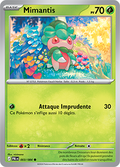 Carte Pokémon Communes Mimantis 3/84 de la série Nuit Noire