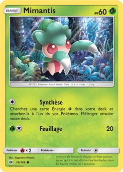Carte Pokémon Commune Mimantis 14/149 de la série Soleil & Lune