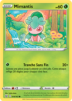 Carte Pokémon Mimantis 14/163 de la série Styles de Combat en vente au meilleur prix