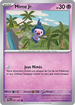 Carte Pokémon Mime Jr. 31/91 de la série Destinées de Paldea en vente au meilleur prix