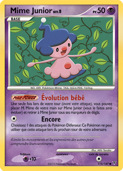 Carte Pokémon Mime Junior 115/147 de la série Vainqueurs Suprêmes en vente au meilleur prix