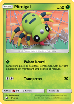 Carte Pokémon Commune Mimigal 5/168 de la série Tempête Céleste