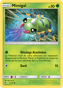 Carte Pokémon Commune Mimigal 9/214 de la série Tonnerre Perdu