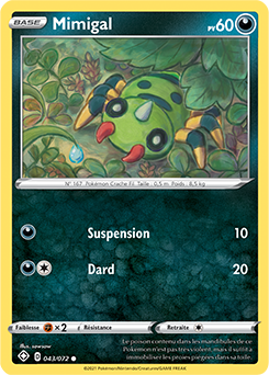 Carte Pokémon Mimigal 043/072 de la série Destinées Radieuses en vente au meilleur prix