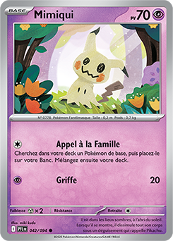 Carte Pokémon Communes Mimiqui 42/94 de la série Flammes Fantasmagoriques
