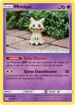 Carte Pokémon Mimiqui 97/236 de la série Éclipse Cosmique en vente au meilleur prix