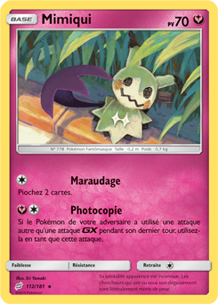 Carte Pokémon Mimiqui 112/181 de la série Duo de Choc en vente au meilleur prix