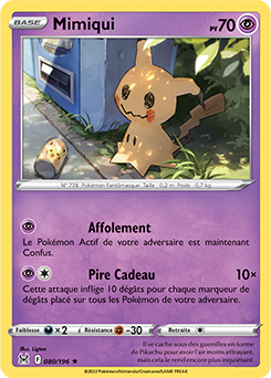 Carte Pokémon Mimiqui 080/196 de la série Origine Perdue en vente au meilleur prix