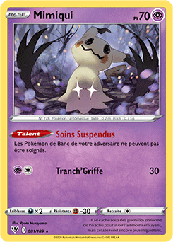 Carte Pokémon Mimiqui 81/189 de la série Ténèbres Embrasées en vente au meilleur prix