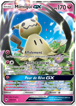 Carte Pokémon Mimiqui GX 149/214 de la série Tonnerre Perdu en vente au meilleur prix