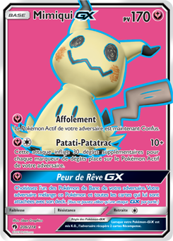 Carte Pokémon Pokémon Full Art Mimiqui GX 206/214 de la série Tonnerre Perdu