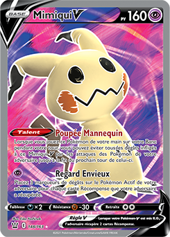 Carte Pokémon Mimiqui V 148/163 de la série Styles de Combat en vente au meilleur prix