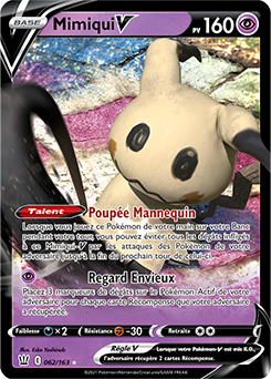 Carte Pokémon Mimiqui V 62/163 de la série Styles de Combat en vente au meilleur prix