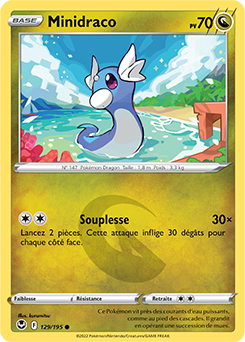 Carte Pokémon Minidraco 129/195 de la série Tempête Argentée en vente au meilleur prix