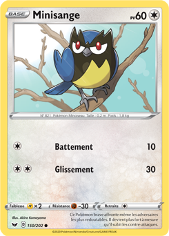 Carte Pokémon Commune Minisange 150/202 de la série Épée et Bouclier