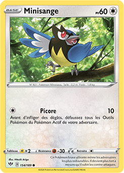 Carte Pokémon Minisange 154/189 de la série Ténèbres Embrasées en vente au meilleur prix