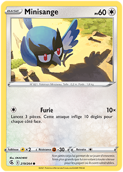 Carte Pokémon Communes Minisange 219/264 de la série Poing de Fusion