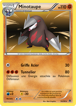 Carte Pokémon Holographique Rare Minotaupe 56/98 de la série Pouvoirs Émergents
