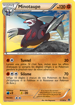 Carte Pokémon Rare Minotaupe 57/98 de la série Pouvoirs Émergents
