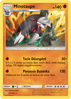 Carte Pokémon Minotaupe 115/236 de la série Éclipse Cosmique en vente au meilleur prix