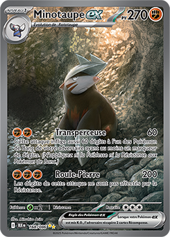 Carte Pokémon Illustration spéciale rare Minotaupe ex 168/86 de la série Foudre Noire