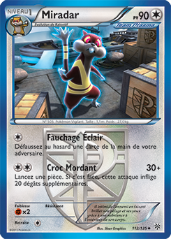 Carte Pokémon Miradar 112/135 de la série Tempête Plasma en vente au meilleur prix