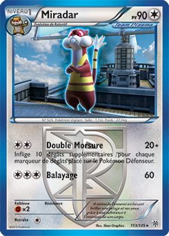 Carte Pokémon Miradar 113/135 de la série Tempête Plasma en vente au meilleur prix