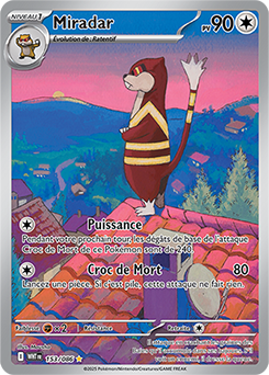 Carte Pokémon Illustration rare Miradar 153/86 de la série Flamme Blanche