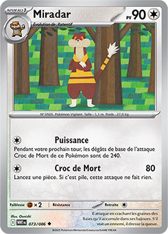 Carte Pokémon Peu commune Miradar 73/86 de la série Flamme Blanche