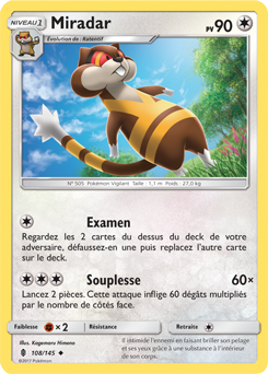 Carte Pokémon Miradar 108/145 de la série Gardiens Ascendants en vente au meilleur prix