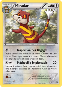 Carte Pokémon Peu commune Miradar 85/111 de la série Poings Furieux