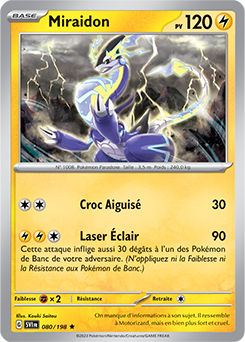 Carte Pokémon Miraidon 080/198 de la série Écarlate et Violet en vente au meilleur prix