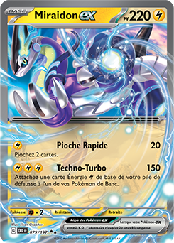 Carte Pokémon Double rare Miraidon ex 79/197 de la série Flammes Obsidiennes