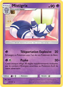 Carte Pokémon Mistigrix 45/131 de la série Lumière Interdite en vente au meilleur prix