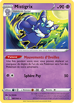 Carte Pokémon Mistigrix 61/163 de la série Styles de Combat en vente au meilleur prix