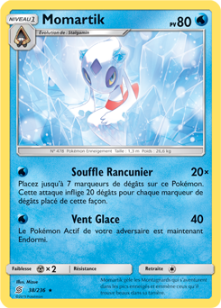 Carte Pokémon Holographique Rare Momartik 38/236 de la série Harmonie des Esprits